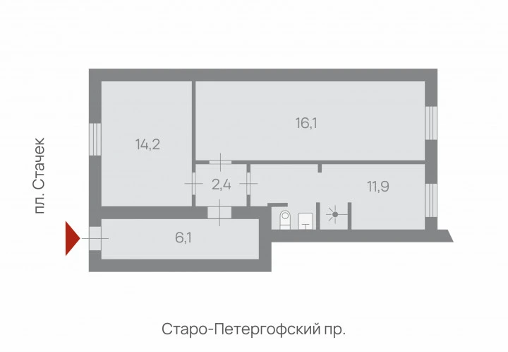 Помещение 50,7 кв.м на Старо-Петергофском пр. (ст.м «Нарвская»)