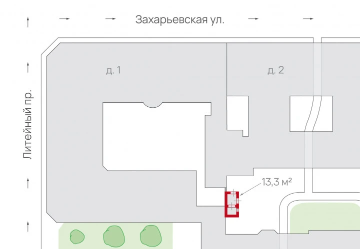 Здание 13 кв.м. вблизи ст.м. "Чернышевская"