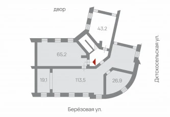 Нежилое помещение 43,2 кв.м. в Павловске