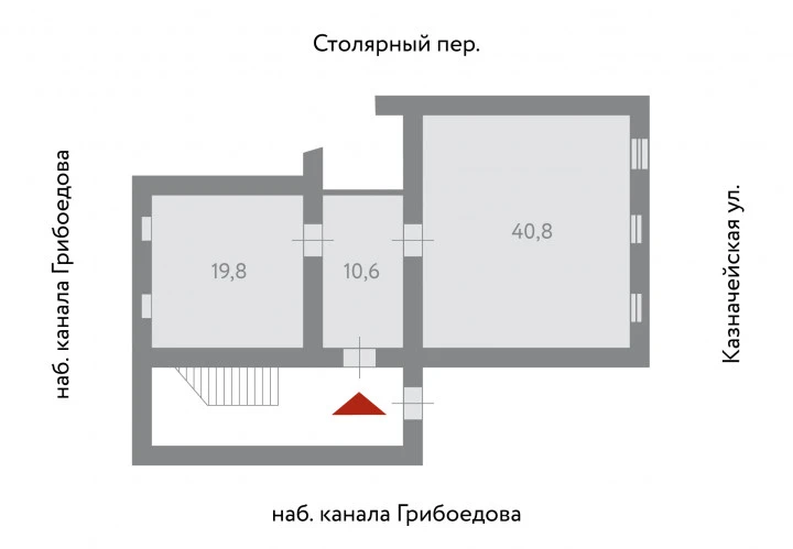 Подвальное помещение 71,2 кв.м у метро Садовая