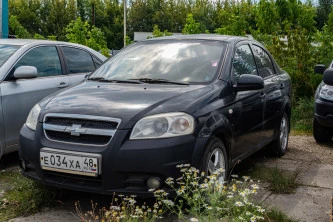 Легковой автомобиль CHEVROLET, KLAS (T200/Chevrolet Aveo), 2008 года выпуска, гос. номер Е 034 ХА 48, идентификационный номер (VIN): XUUSA697J70000150, модель, номер двигателя  F14D3 560404K, цвет кузова  черный