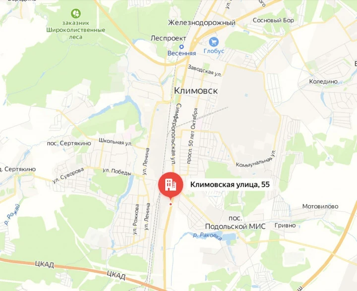 Земельный участок под ИЖС по адресу Московская область, г Климовск, ул Климовская,55