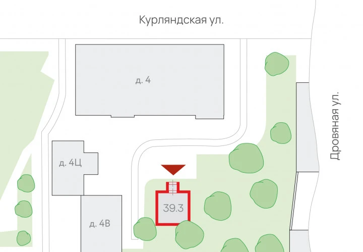 Здание 42 кв.м. с земельным участком на Курляндской улице