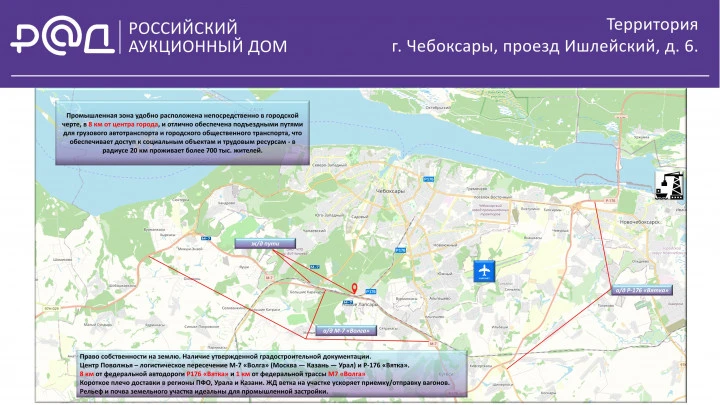 Производственно-складская площадка с ж/д веткой у трассы М-7 общей площадью 18 667 кв. м